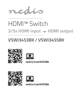Bruksanvisning Nedis VSWI3453BK HDMI-switch