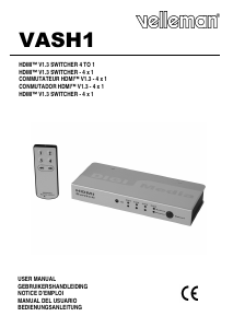 Manual de uso Velleman VASH1 Conmutador HDMI