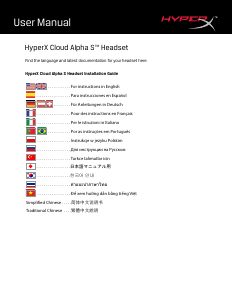 Manual HyperX Cloud Alpha S Auscultador com microfone