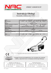 Instrukcja NAC LE18-42-PB-B Kosiarka