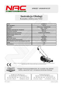 Instrukcja NAC LE5805-10 Kosiarka