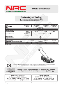 Instrukcja NAC LE14-38-PB-Y Kosiarka