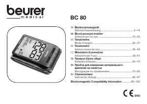 Instrukcja Beurer BC 80 Ciśnieniomierz