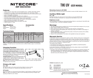 Handleiding Nitecore TIKI UV Zaklamp