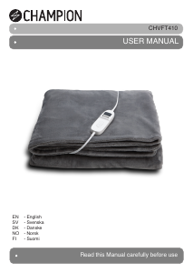 Handleiding Champion CHVFT410 Elektrische deken