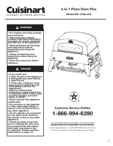 Manual Cuisinart CGG-403 Pizza Maker