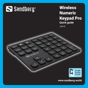 Kullanım kılavuzu Sandberg 630-09 Klavye