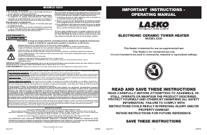 Manual de uso Lasko 5309 Calefactor