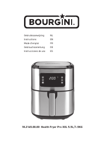 Manual de uso Bourgini 18.2145.00.00 Health Fryer Pro XXL Freidora