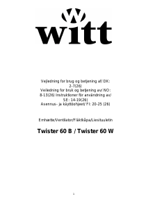 Bruksanvisning Witt Twister 60 B Köksfläkt