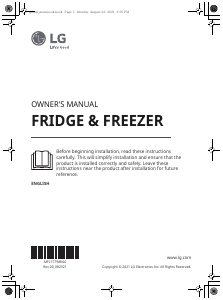 Руководство LG GC-B257SBZV Холодильник с морозильной камерой