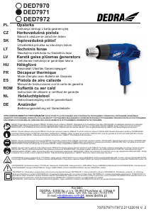 Manual de uso Dedra DED7970 Decapador por aire caliente