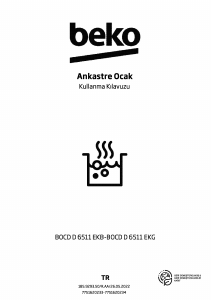 Kullanım kılavuzu BEKO BOCD D 6511 EKG Ocak