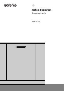 Mode d’emploi Gorenje GV673C61 Lave-vaisselle