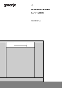 Mode d’emploi Gorenje GI693C60XUV Lave-vaisselle