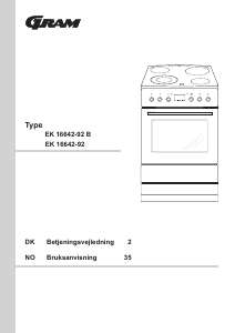 Brugsanvisning Gram EK 16642-92 B Komfur