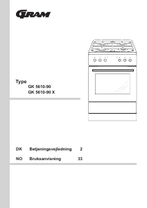 Brugsanvisning Gram GK 5610-90 Komfur