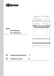 Brugsanvisning Gram EK 16610-90 Komfur