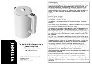 Manual Vitinni JF07520300 Kettle