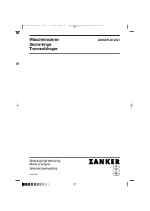 Handleiding Zanker AE 2021 Wasdroger