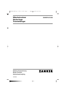 Handleiding Zanker AE 2022 Wasdroger