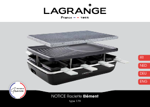 Manual Lagrange 179301 Element Raclette Grill