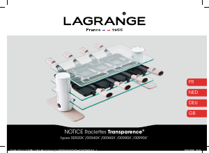 Manual Lagrange 009904 Transparence Raclette Grill