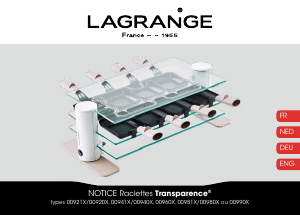 Mode d’emploi Lagrange 009908 Transparence Gril raclette