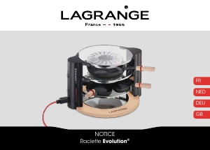 Manual Lagrange 149002 Evolution Raclette Grill