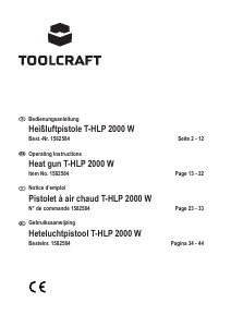 Mode d’emploi Toolcraft T-HLP 2000 W Décapeur thermique
