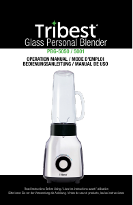Manual de uso Tribest PBG-5001-A Glass Personal Batidora
