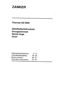 Handleiding Zanker AE 5000 Thermat Wasdroger
