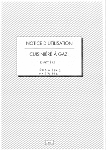 Mode d’emploi Curtiss G05WBELC Cuisinière