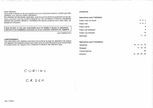 Mode d’emploi Curling CR 260 A Cuisinière