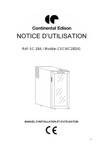 Mode d’emploi Continental Edison CECWC28DIG Cave à vin