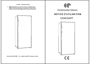 Mode d’emploi Continental Edison CEWC200PP Cave à vin