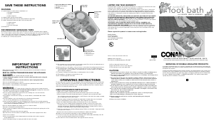 Manual de uso Conair FB52K Baño de pie