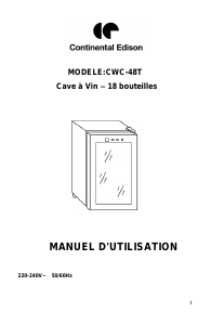 Mode d’emploi Continental Edison CWC-48T Cave à vin