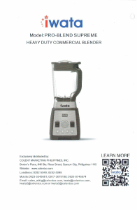 Handleiding Iwata Pro Blend Supreme Blender