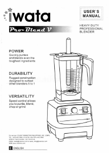 Manual Iwata Pro Blend V Blender