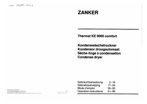 Handleiding Zanker KE 9000 Thermat Comfort Wasdroger