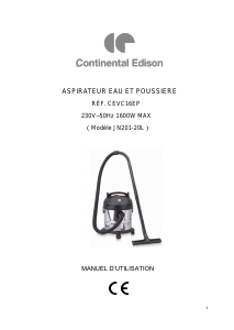 Mode d’emploi Continental Edison CEVC16EP Aspirateur
