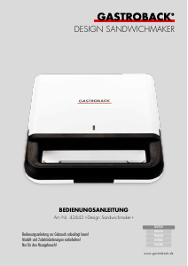 Handleiding Gastroback 42443 Contactgrill