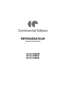 Mode d’emploi Continental Edison CE1DL349BDB Réfrigérateur
