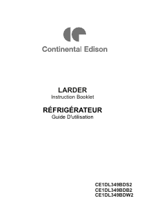 Manual Continental Edison CE1DL349BDS2 Refrigerator