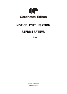 Mode d’emploi Continental Edison CERMRS228FSA Réfrigérateur