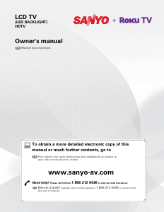 Mode d’emploi Sanyo FW50R71F Téléviseur LCD