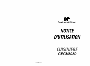 Mode d’emploi Continental Edison CECV5050 Cuisinière