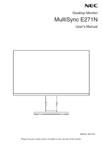 Handleiding NEC MultiSync E271N LCD monitor