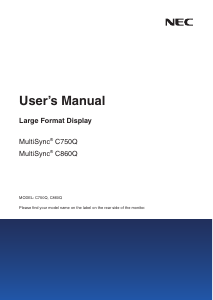 Handleiding NEC MultiSync C750Q LCD monitor